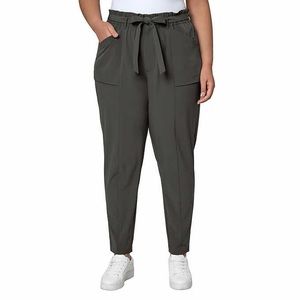 Modern Ambition- Tie Waste Dark Gray Ankle Pant